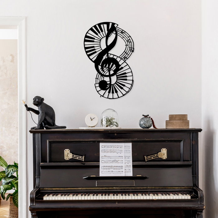 Wallity Musical 4 Escultura de pared de metal negra